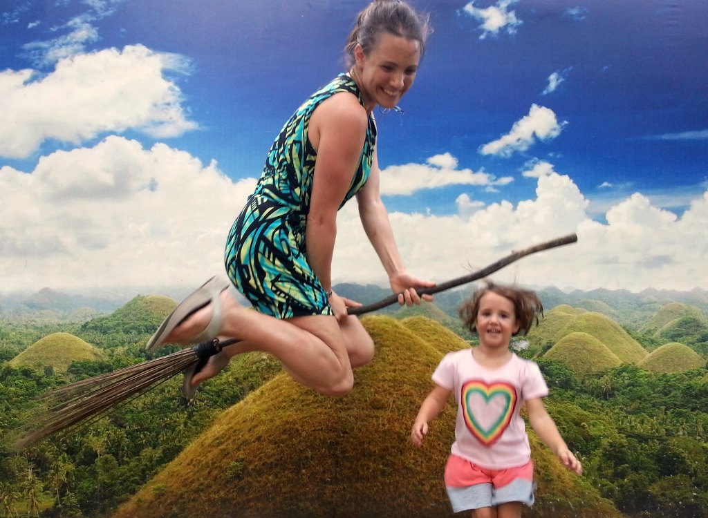 Playing quidditch over the Chocolate Hills!