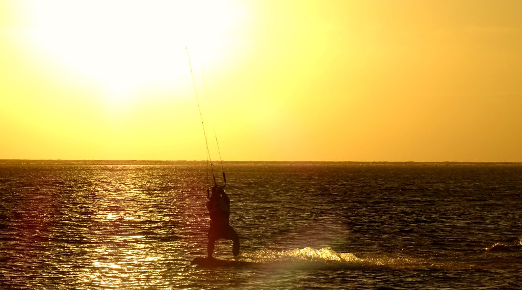 Kite Surfer at Sunrise, Bulabog Beach